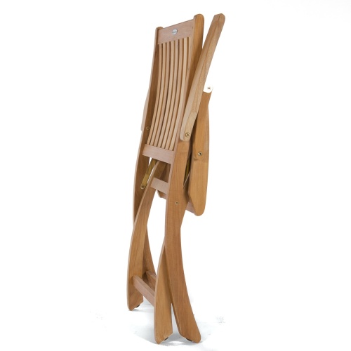 70623 Vogue Barbuda teak armchair folded flat for storage on white background