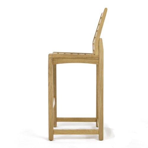 70676 Somerset teak bar stool left side view on white background