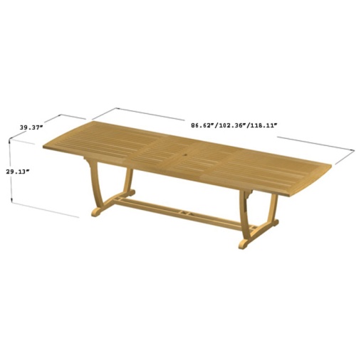 70453 Grand Veranda teak rectangular dining table autocad side angled view on white background