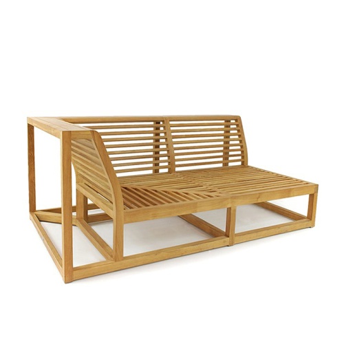 13800 Maya Teak Right Side Sectional Frame angled on white background