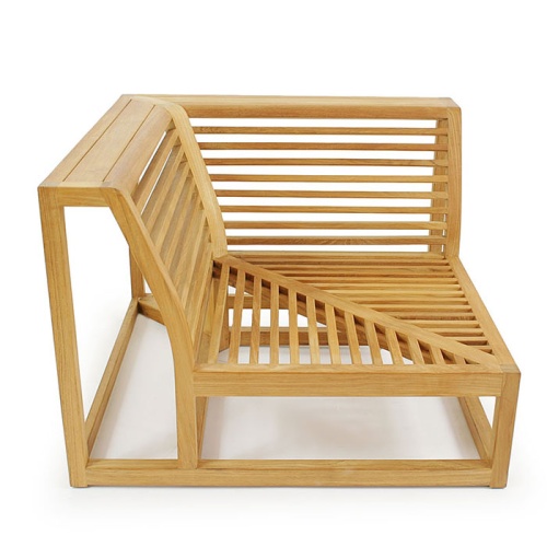 12800 Maya Corner Sectional Teak Frame side view on white background