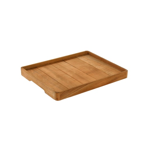 70460 Odyssey teak and stainless steel Folding Side Table Teak Tray angled aerial view on white background 