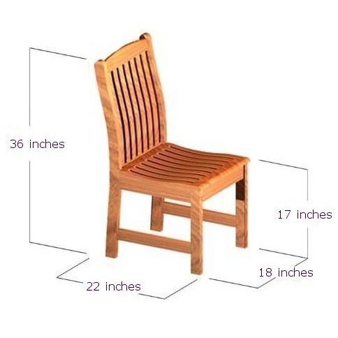 70697 Veranda Teak Side Chairs angled side view on white background