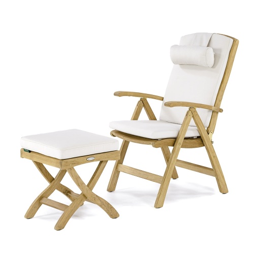 Barbuda Teak Folding Recliner Chair - Picture K