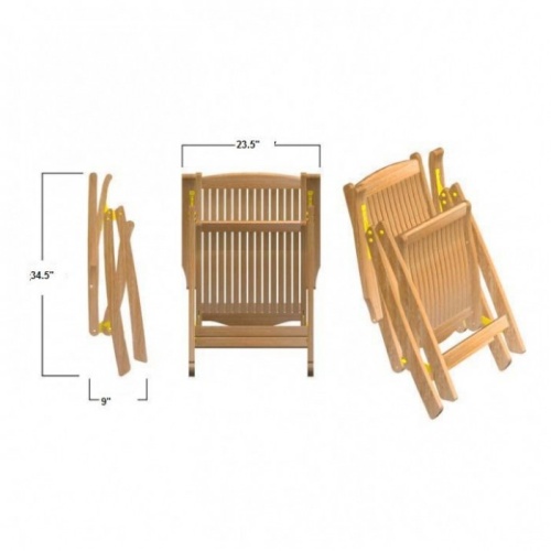 Barbuda Teak Folding Recliner Chair - Picture O