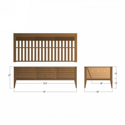 Craftsman Teak Sofa with Sunbrella Cushions - Picture M