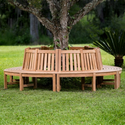 6 ft Teak Tree Bench Section - Picture D
