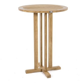 30" Teak Round Bar Table