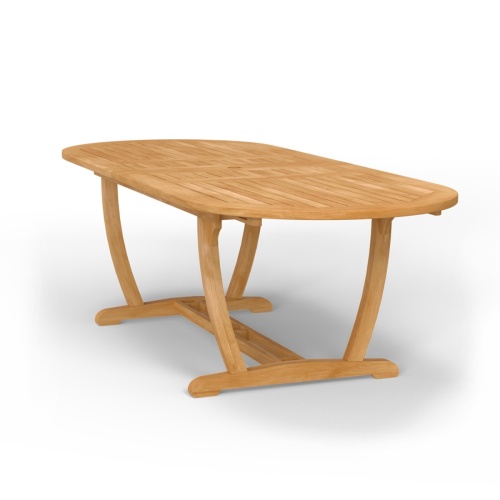 Montserrat Teak Extendable Oval Dining Table - Picture B