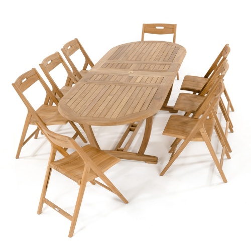 Montserrat Teak Extendable Oval Dining Table - Picture L
