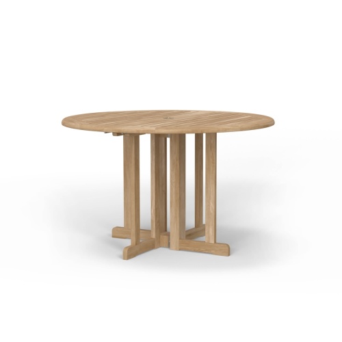 Barbuda Round Drop Leaf Dining Table with Stainless Steel Hardware - Picture A