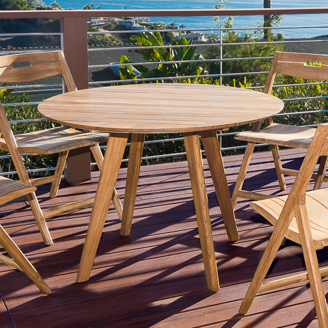 42 Inch Surf Round Teak Table