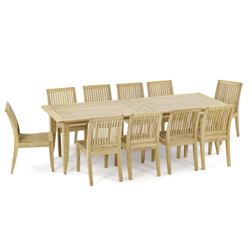 Laguna 11 ft Large Teak Extendable Table - Picture M