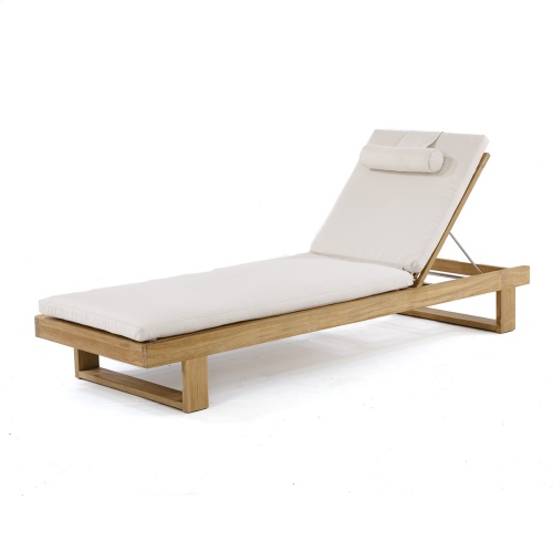 Horizon Teak Chaise Lounger with Sunbrella Cushion - Picture A