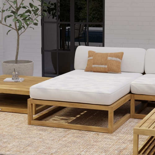 Maya Teak Chaise with Sunbrella Cushion - Picture D