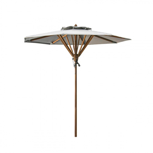 8ft Dia Round Teak Aluminum Umbrella - Picture A