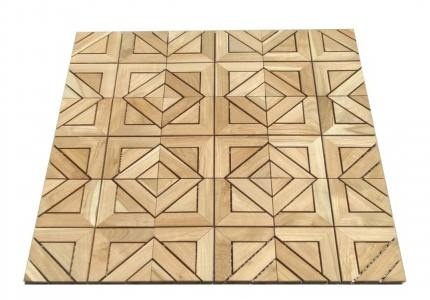 Diamond E Teak Floor Tiles (12" x 12")