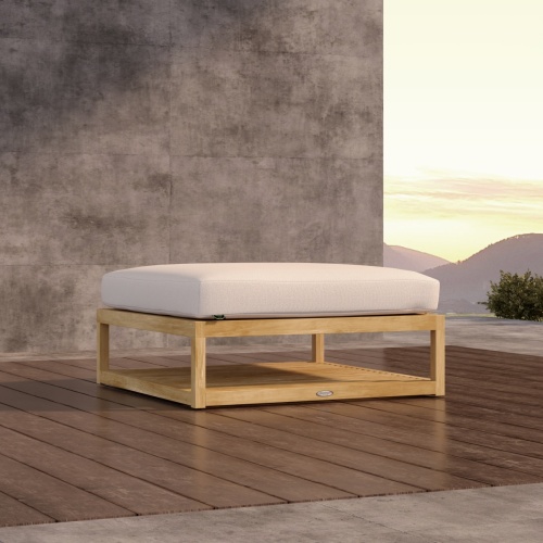 Maya Teak Ottoman with Sunbrella Cushion - Picture D