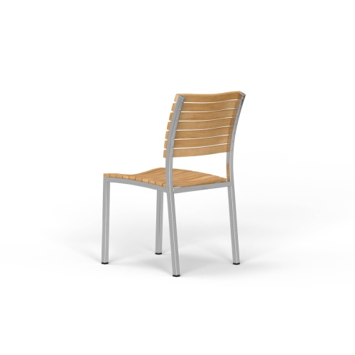 Vogue Teak & Stainless Steel Side Chair - Picture B