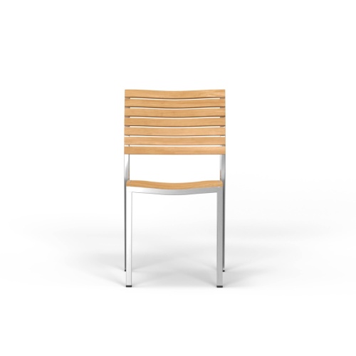 Vogue Teak & Stainless Steel Side Chair - Picture D