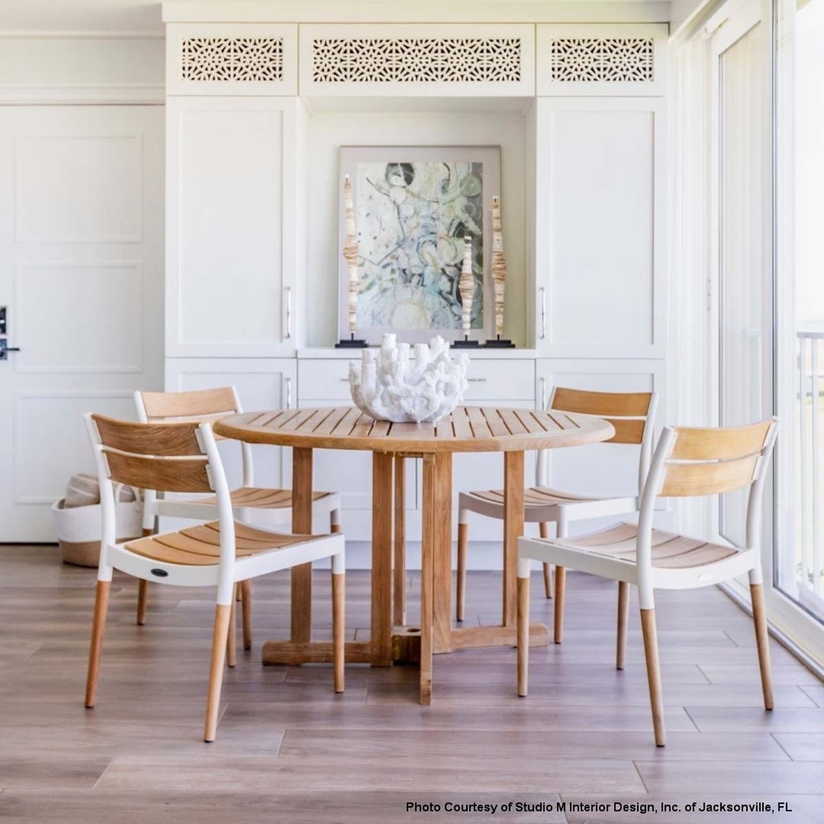 Bloom Side Chair-Powder Coated Aluminum & Teak