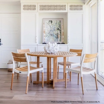Bloom Side Chair-Powder Coated Aluminum & Teak