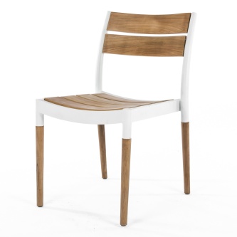 Bloom Side Chair-Powder Coated Aluminum & Teak