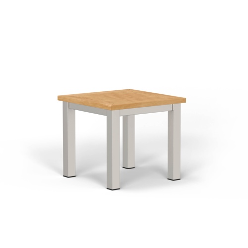 Vogue End Table Teak & Stainless Steel - Picture C