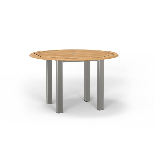4 ft dia Vogue Dining Table Teak & Stainless Steel - Picture A