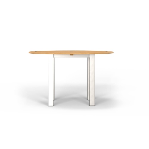 4 ft dia Vogue Dining Table Teak & Stainless Steel - Picture C