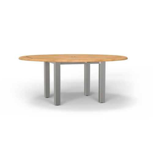 6 ft dia Vogue Dining Table Teak & Stainless Steel - Picture E