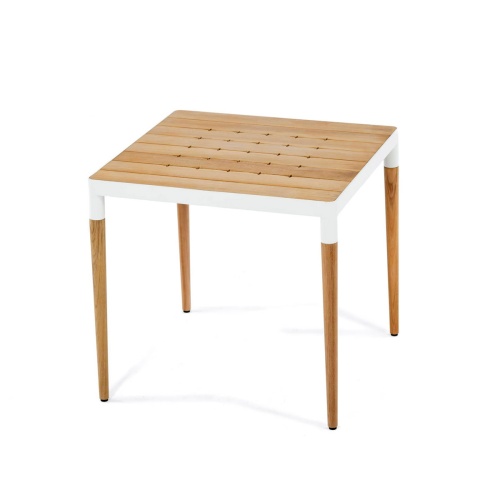Bloom Table - Teak and Powder Coated White Aluminum - Picture A