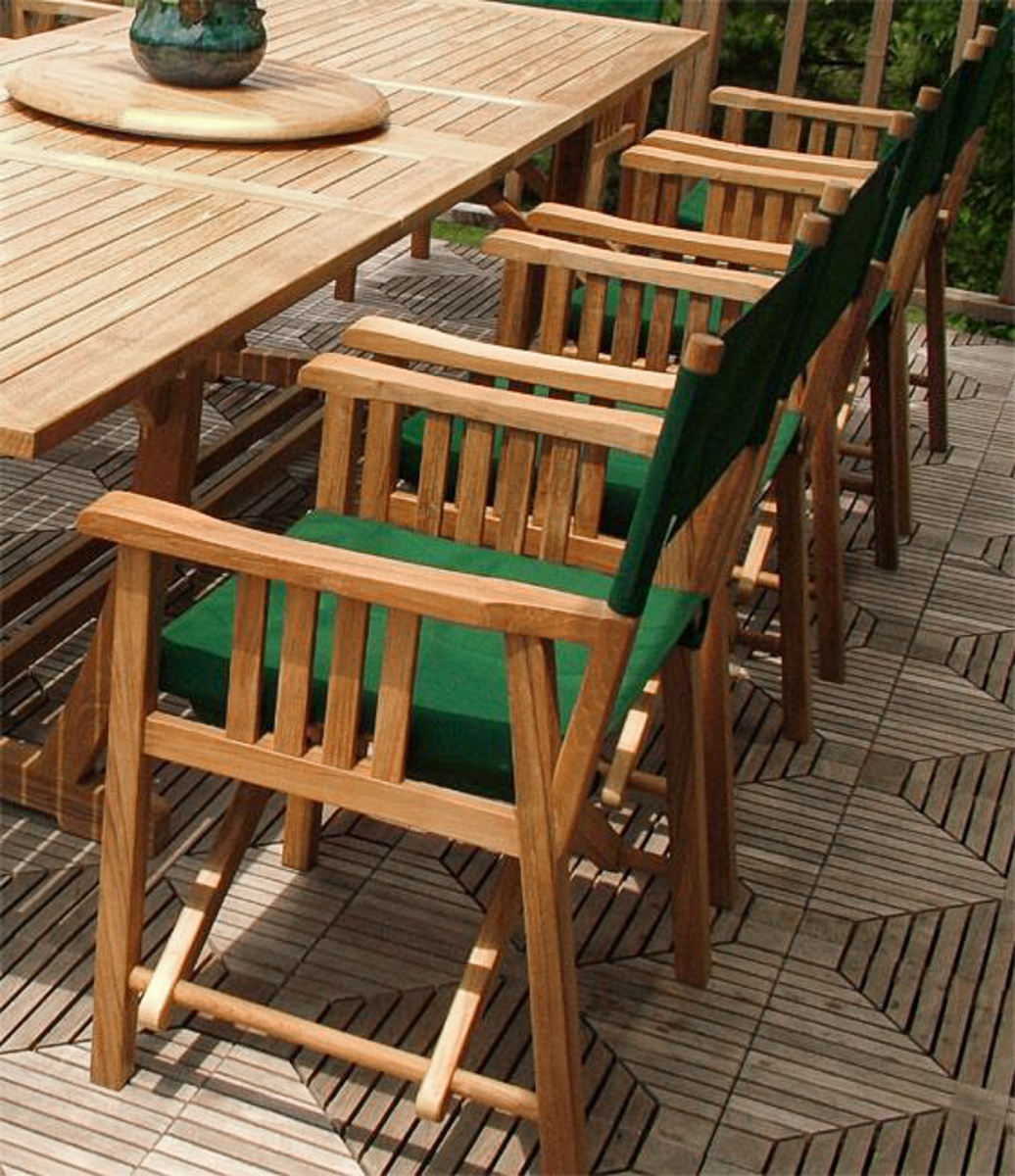 11 pc Veranda Teak Director Chair Patio Set