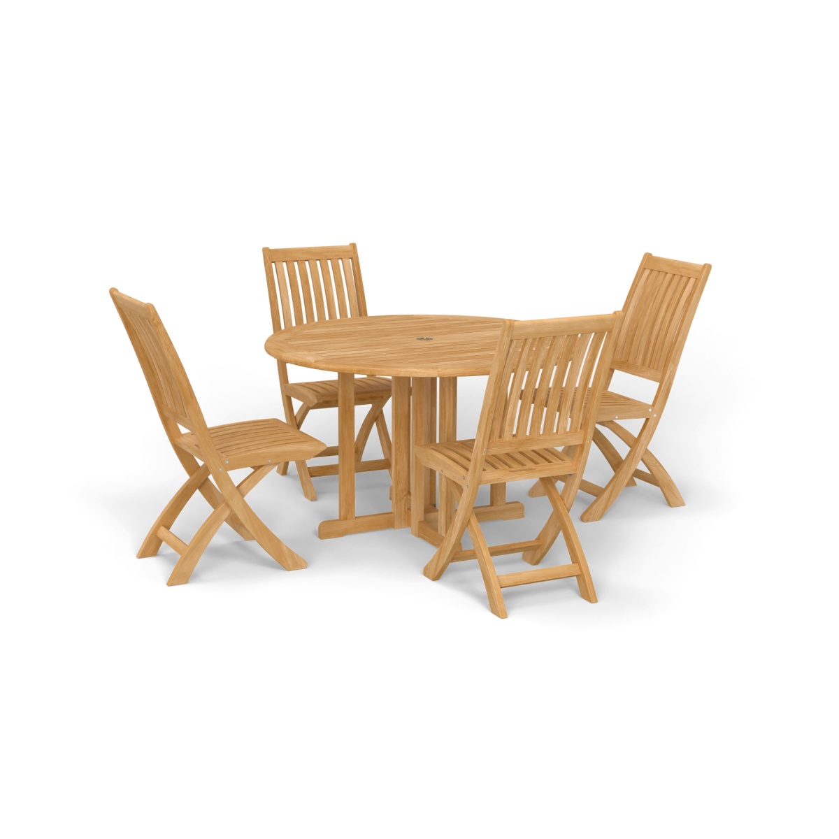 5 pc Barbuda Teak Foldable Dining Set