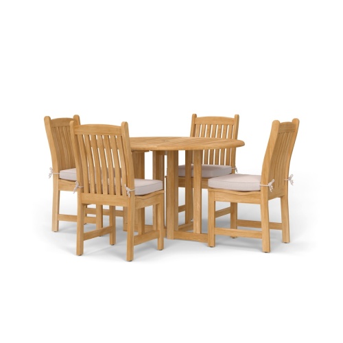 5 pc Veranda Barbuda Round Teak Dining Set - Picture A