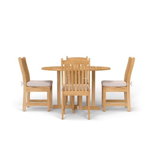 5 pc Veranda Barbuda Round Teak Dining Set - Picture E