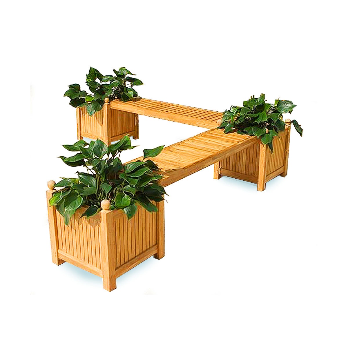 Double Planter Bench Set
