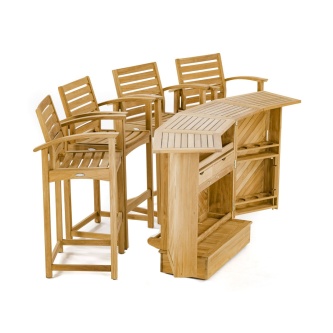Somerset 5 pc Teak High Bar Set