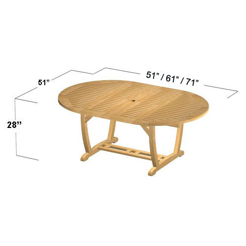 7 pc Martinique Oval Director Chair Dining Set - Picture K