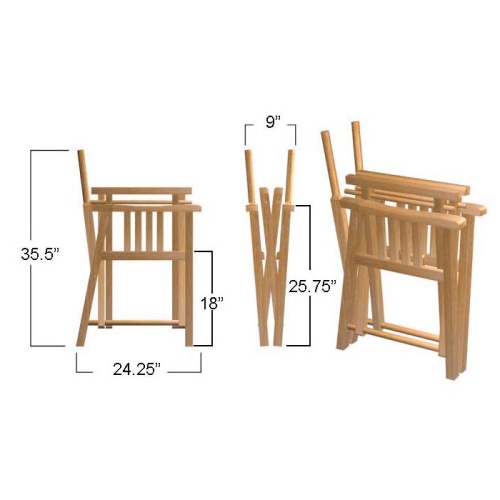7 pc Martinique Oval Director Chair Dining Set - Picture L