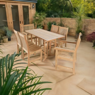 7 pc Nevis Veranda Teak Dining Set