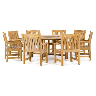 9 pc Buckingham Armchair Teak Set