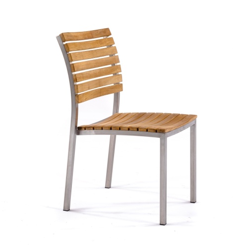11 pc Vogue Teak & Stainless Steel Dining Set - Picture L