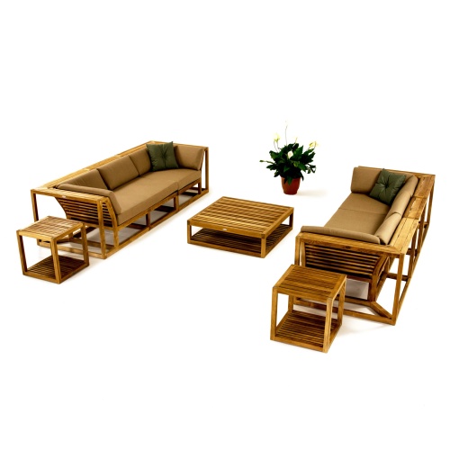 Maya 7 pc Teak Double Sectional Sofa - Picture K