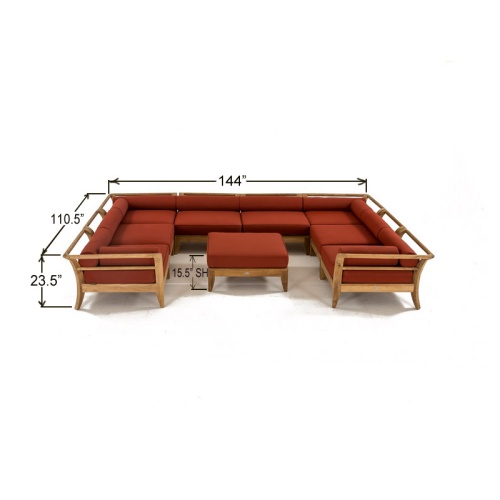 Large 9 pc Aman Dais Teak Daybed Set - Picture Q