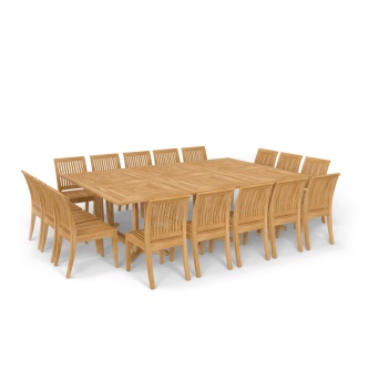 Pyramid Teak Dining Set for 16