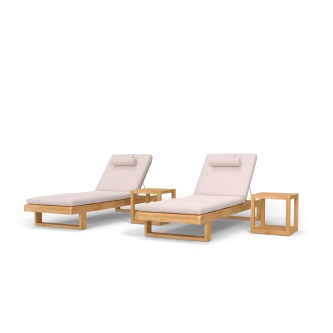 Horizon Double Chaise and Side Table Set