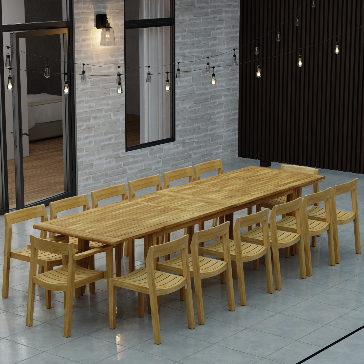 Laguna 15 pc Teak Dining Set