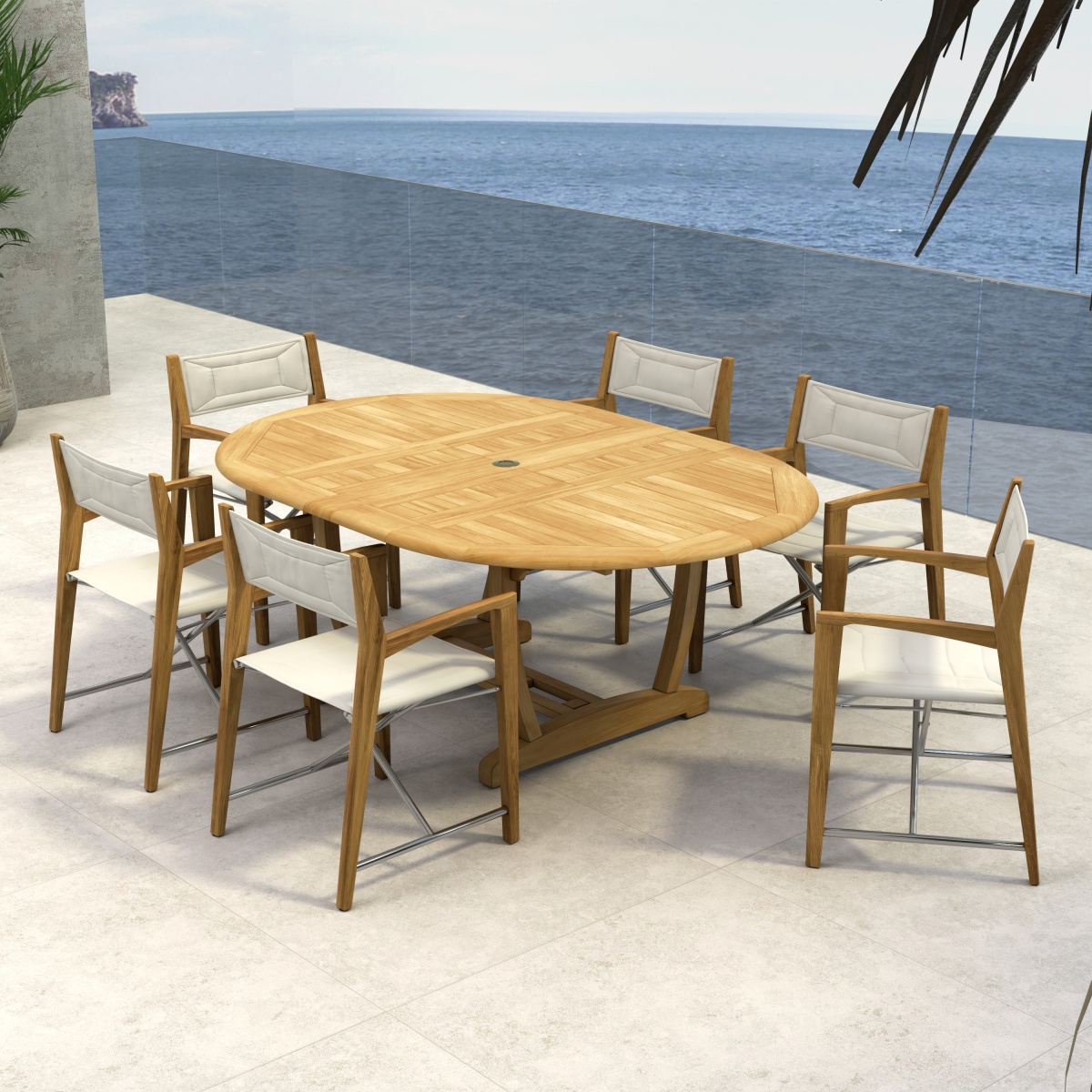 7 pc Oval Odyssey Chair Dining Set