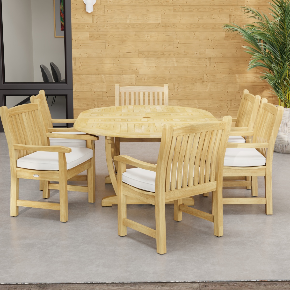 7 pc Oval Veranda Chair Dining Set